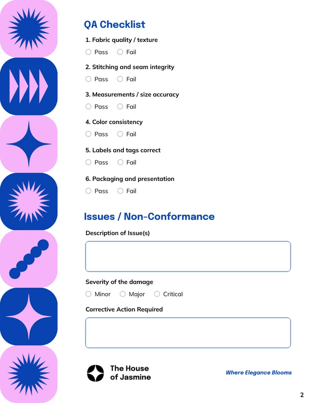 Quality Assurance (QA) Form Template - Seite 2