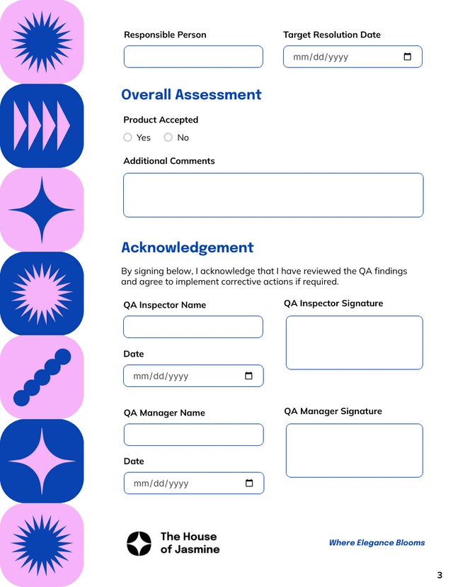 Quality Assurance (QA) Form Template - Seite 3