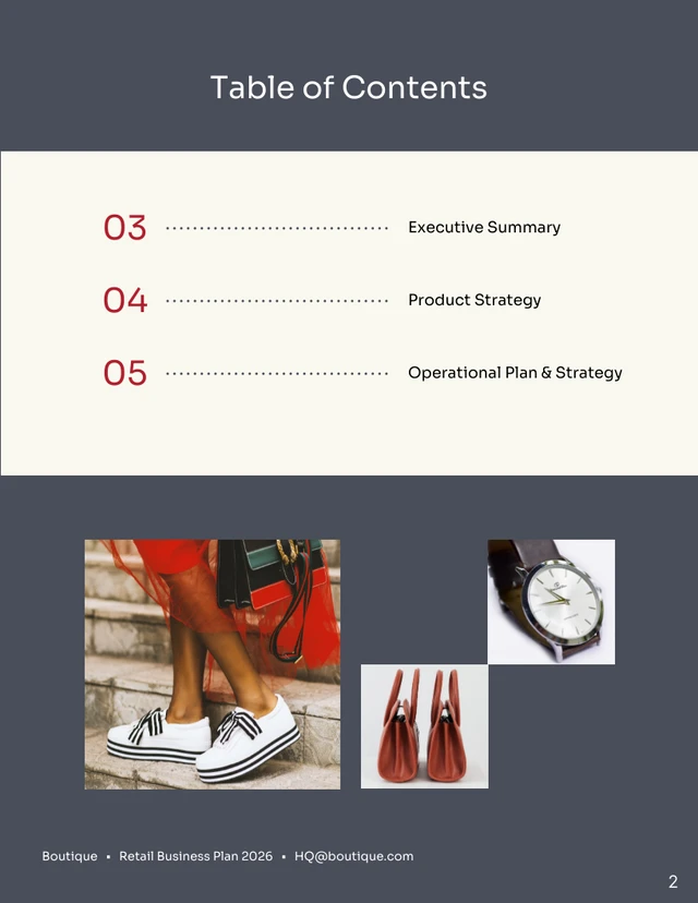 Retail Business Plan Template - Page 2