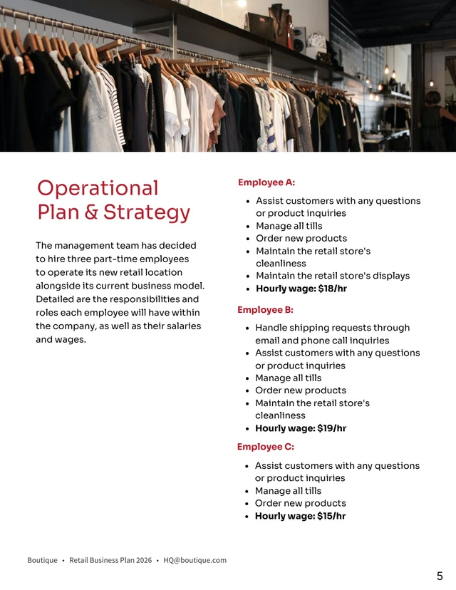 Retail Business Plan Template - Page 5