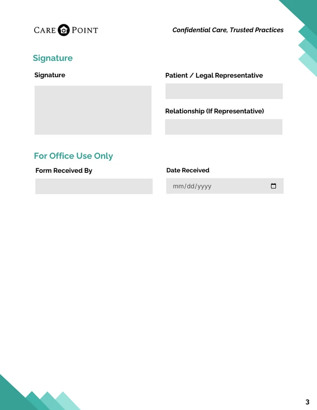 HIPAA Consent Form Template - Page 3