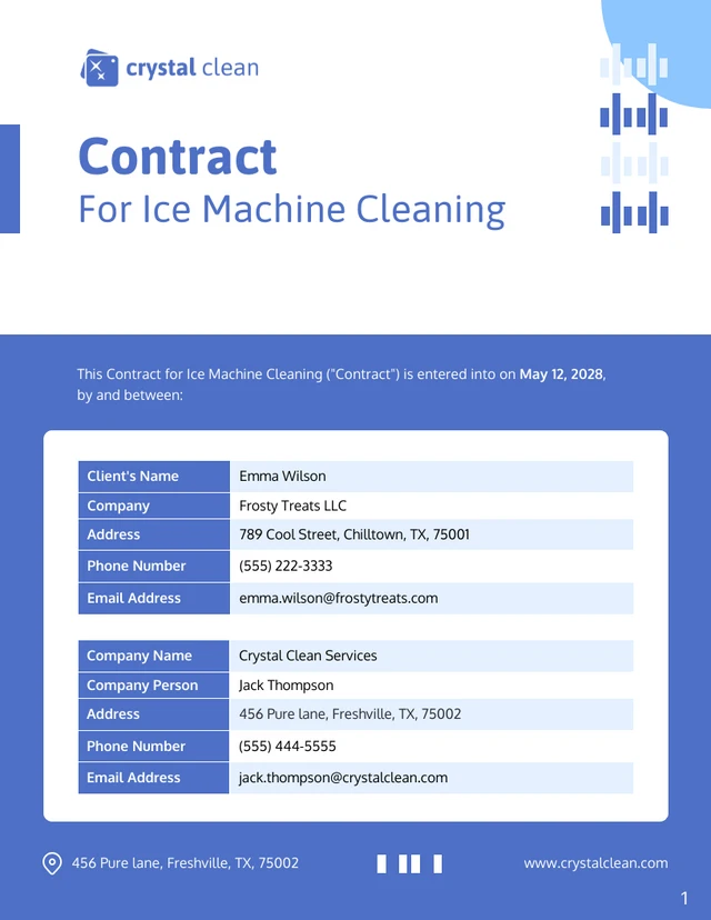 Contract For Ice Machine Cleaning Template - Seite 1