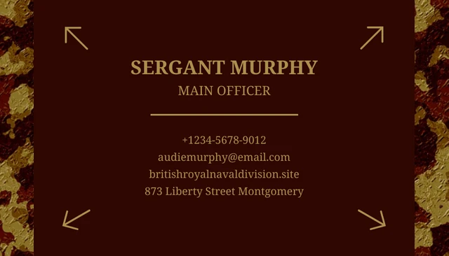 Red Maroon Modern Pattern Military Business Card - Page 2