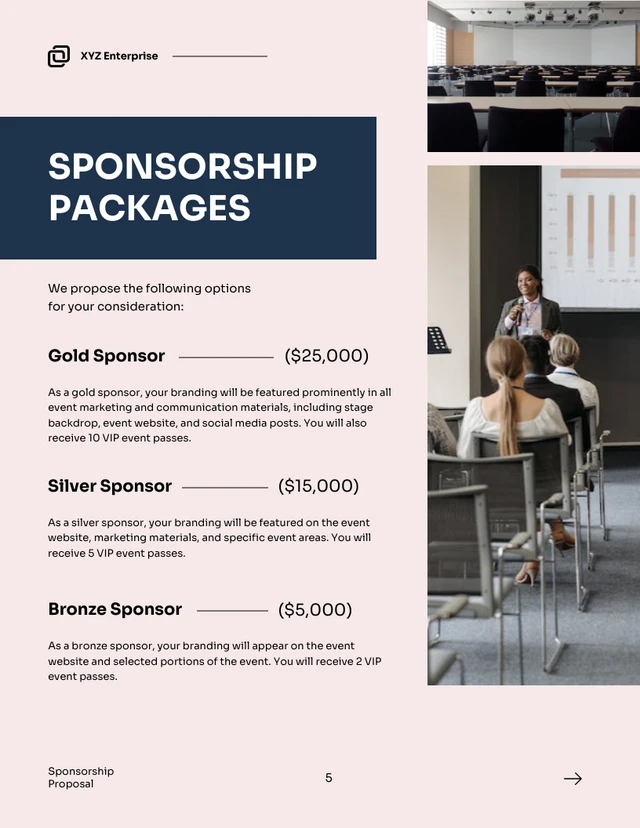 Light Pink And Navy Sponsorship Proposal - Page 5