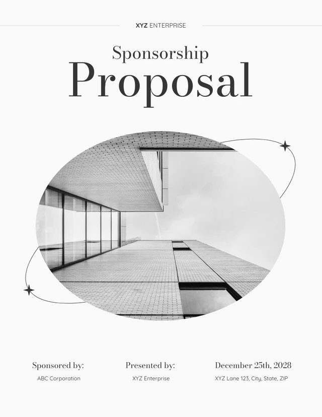 White Clean Minimalist Sponsorship Proposal - Page 1