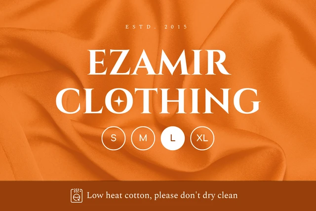 Modèle d'étiquette de vêtements de texture moderne orange