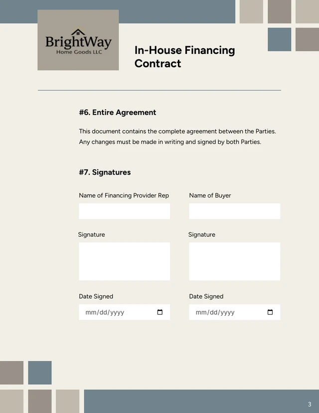 In House Financing Contract Template - Seite 3