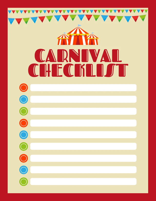 Red Carnival Checklist