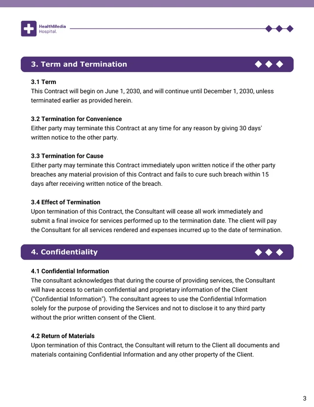 Nurse Consultant Contract Template - Pagina 3