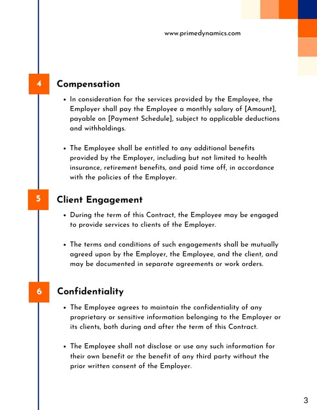 1 Year Employment Contract Template - صفحة 3