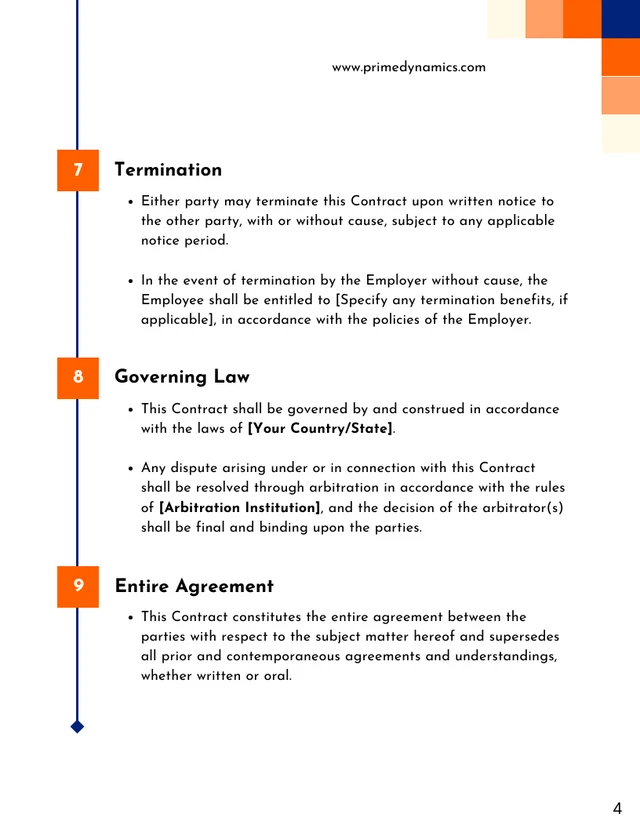 1 Year Employment Contract Template - صفحة 4