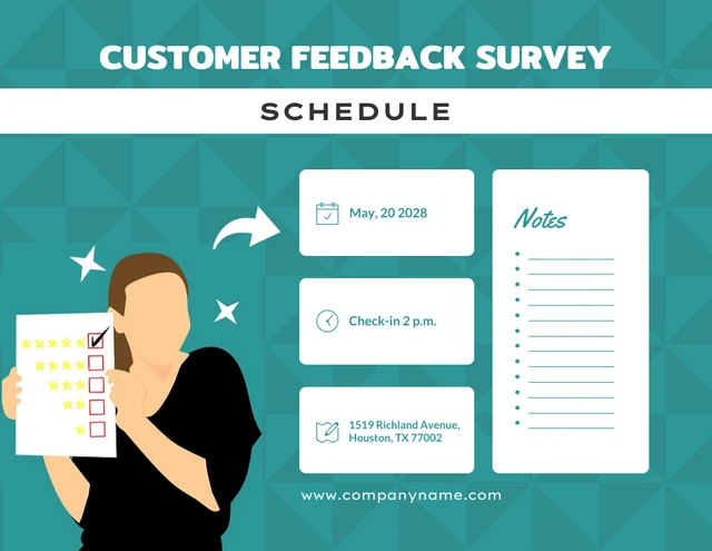 Green Simple Geometric Customer Feedback Survey Schedule Template