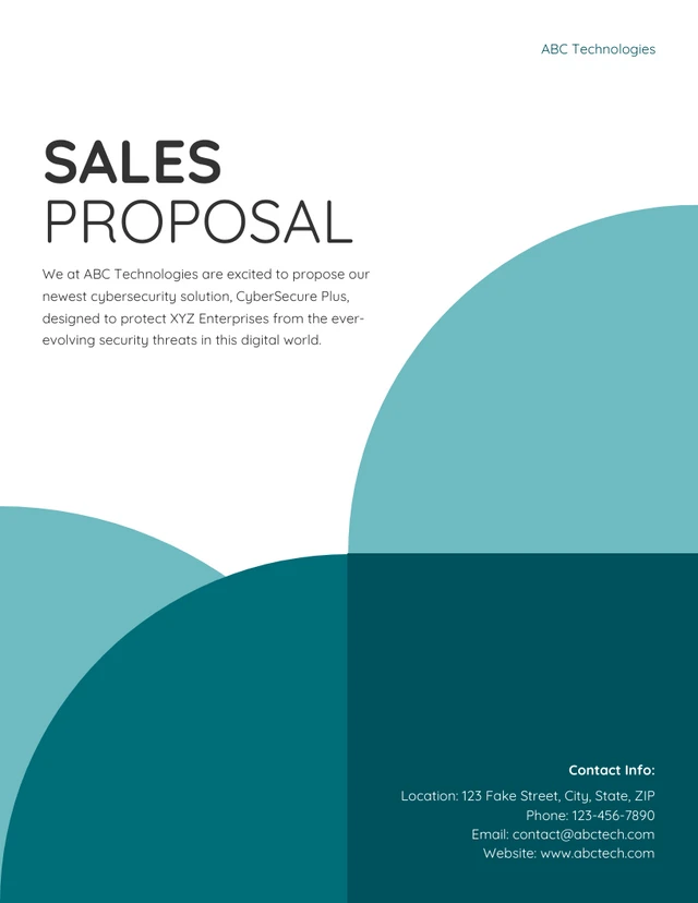 Green And White Simple Sales Proposal - Page 1