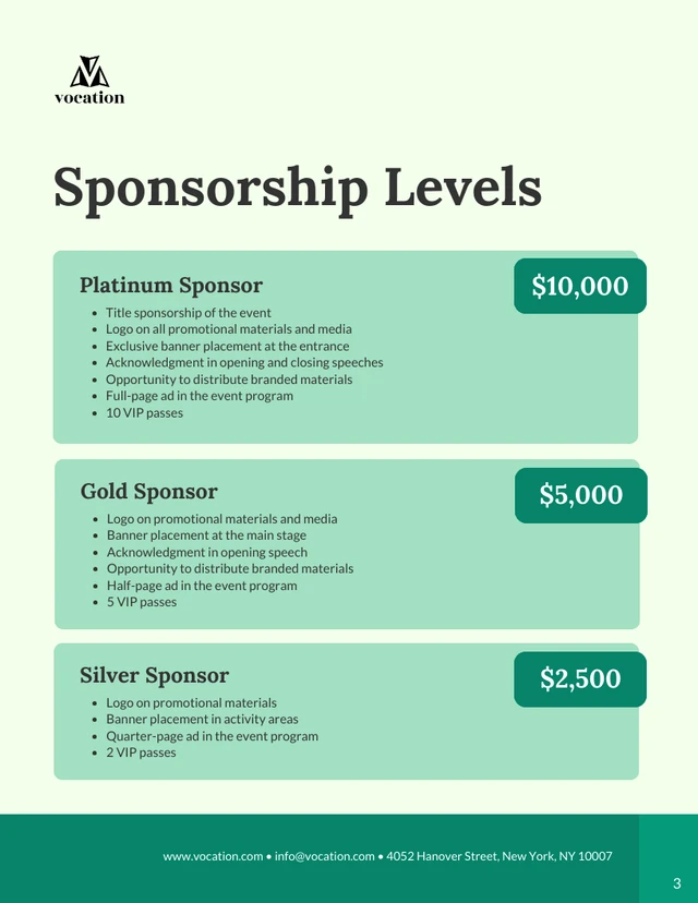 Green Simple Sponsorship Proposal - Pagina 3