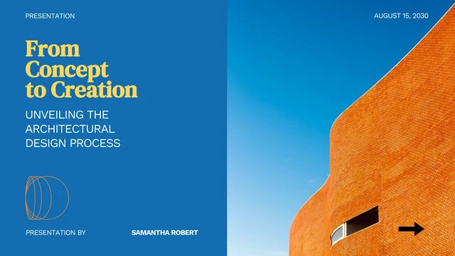 Dark Blue Yellow Orange Architecture Presentation - Page 1