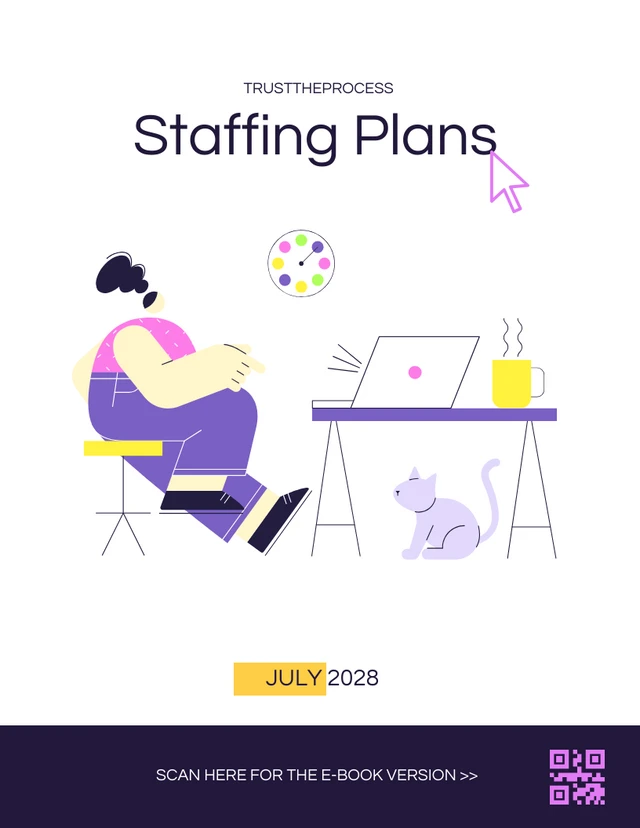 Purple Flat Illustration Staffing Plan - Page 1