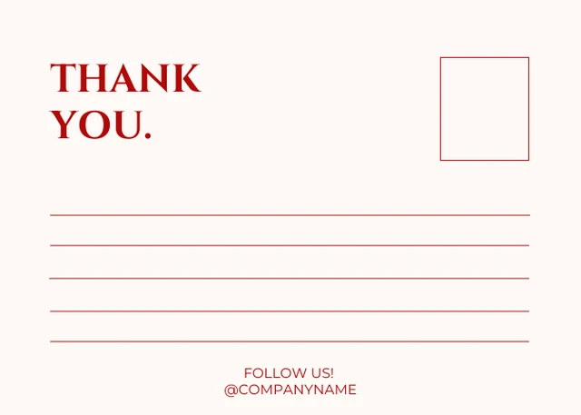 Beige And Red Minimalist Business Thankyou Postcard - Page 2