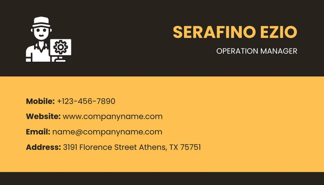 Yellow And Dark Grey Simple Handyman Business Card - Page 2