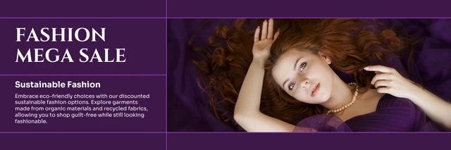 Purple Modern Texture Fashion Mega Sale Banner Template