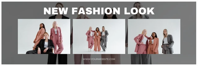 White And Grey Modern New Fashion Clothing Banner Template