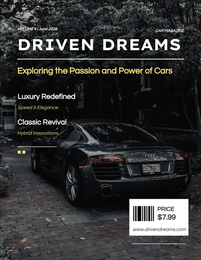Black and Yellow Car Magazine Template