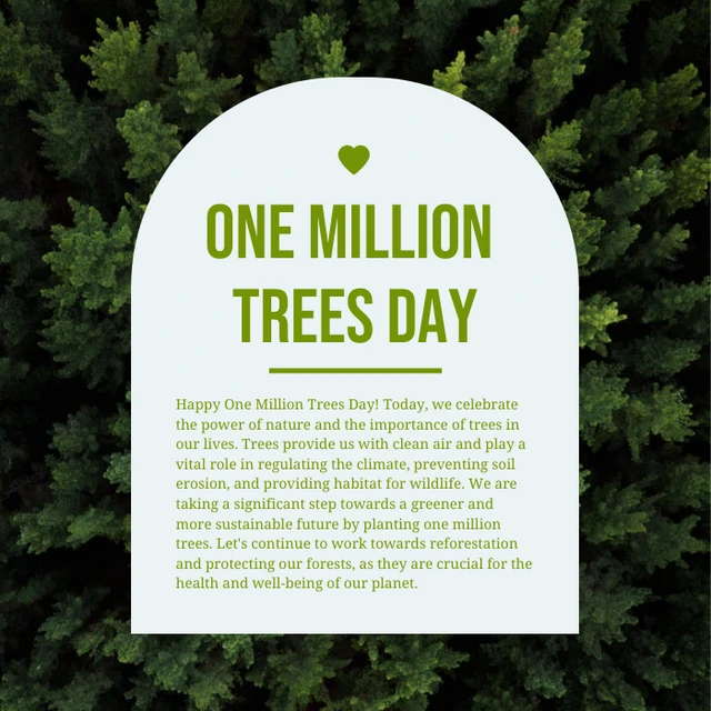 Green And White Simple Tree Day Instagram Banner
