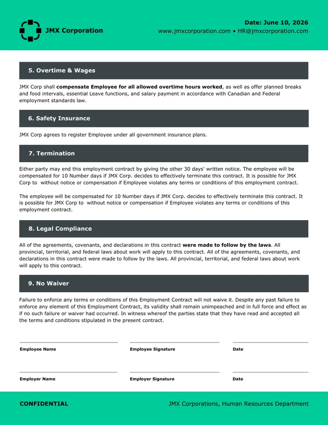 Work Contract Template - Page 2