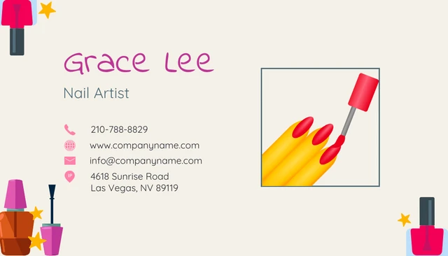 Minimalist Fun Color Business Card Nail-Art - Page 2