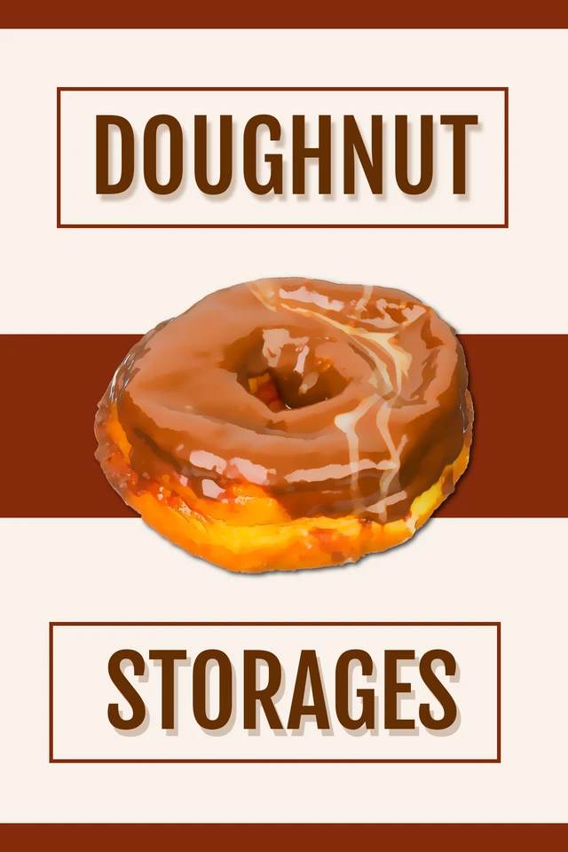 Beige And Brown Minimalist Doughnut Storage Label Template