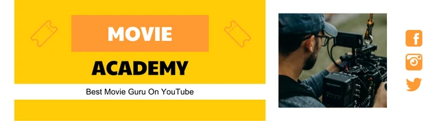 White And Yellow Simple Movie Film Academy Youtube Banner