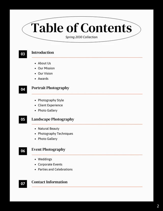 Photography Catalog Template - Página 2