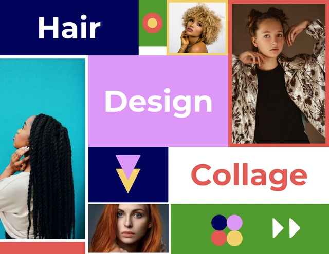 Funny Color Hair Design Collages Template