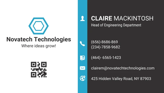 Simple Technology Business Card - Page 1