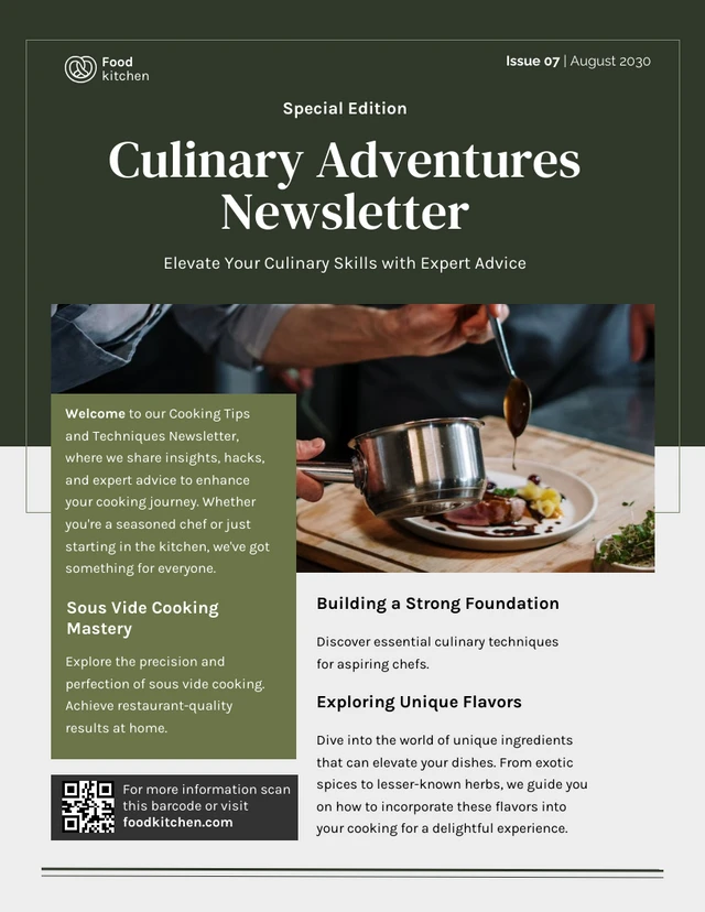 Cooking Tips and Techniques Newsletter Template