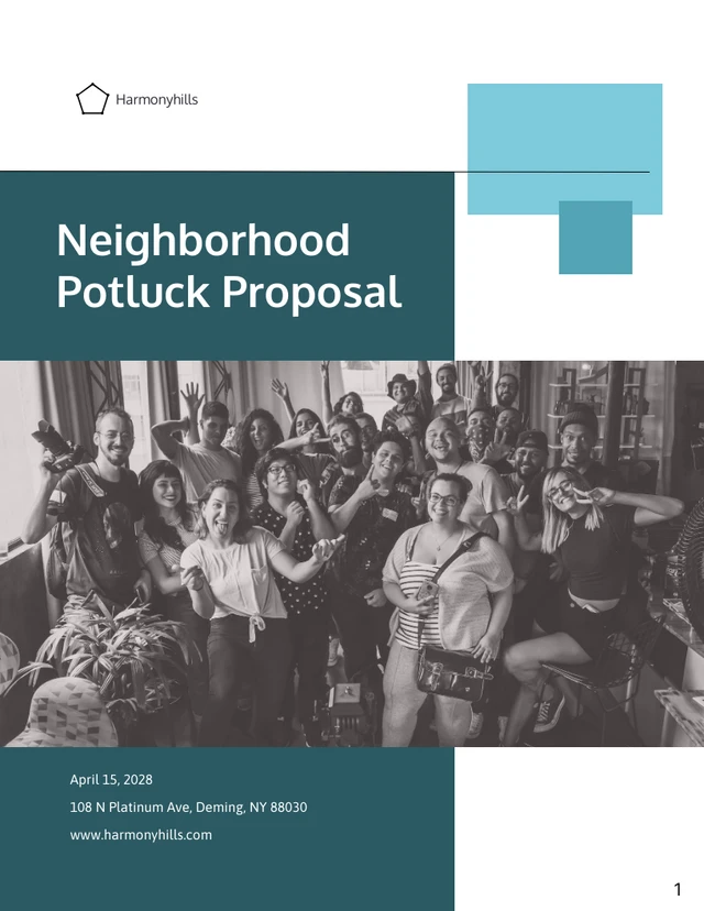 Dark Green Neighborhood Potluck Proposal - Page 1