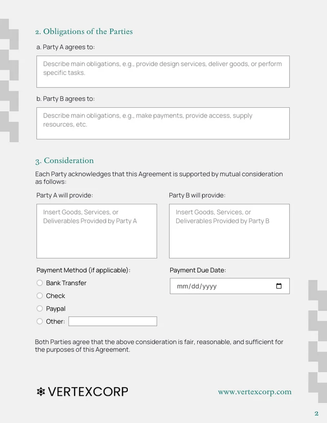 Bilateral Contract Template - Página 2
