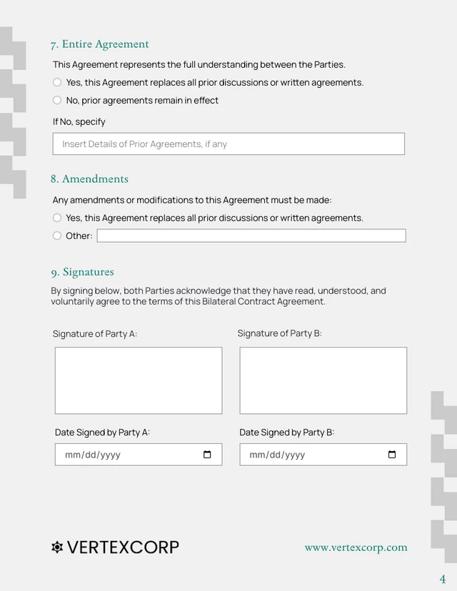 Bilateral Contract Template - Página 4