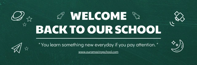 Green Simple Texture Illustration Welcome Back To School Banner Template