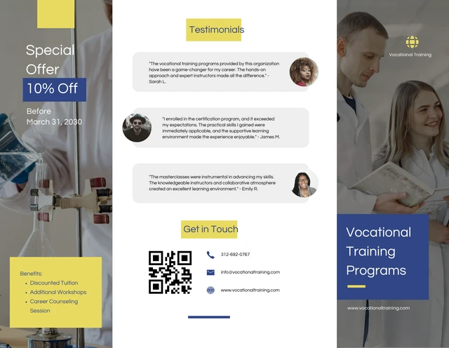 Vocational Training Programs Gate-Fold Brochure - Page 1