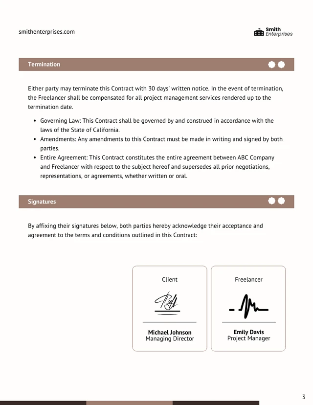 Freelance Project Manager Contract Template - صفحة 3