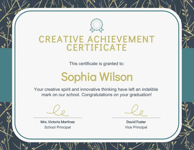 Dark Green And White Aesthetic School Certificate Template