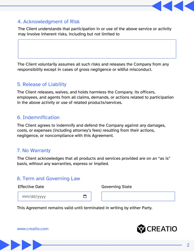 No Liability Contract Template - Página 2