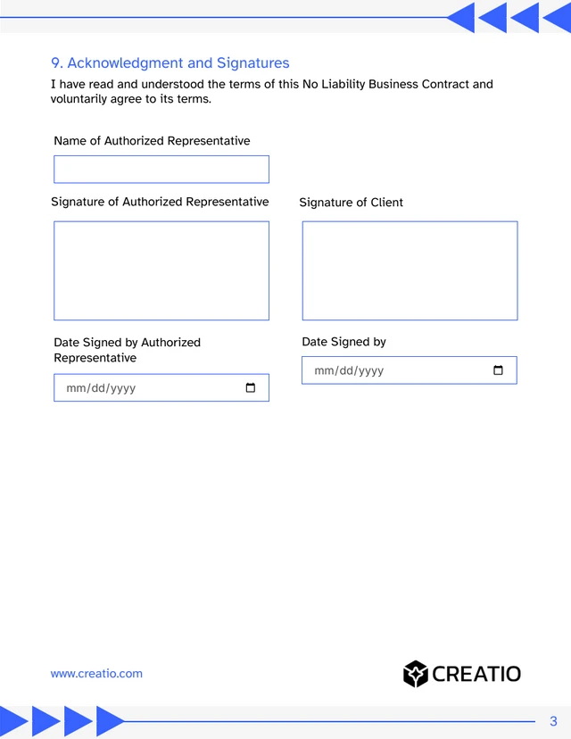No Liability Contract Template - Página 3