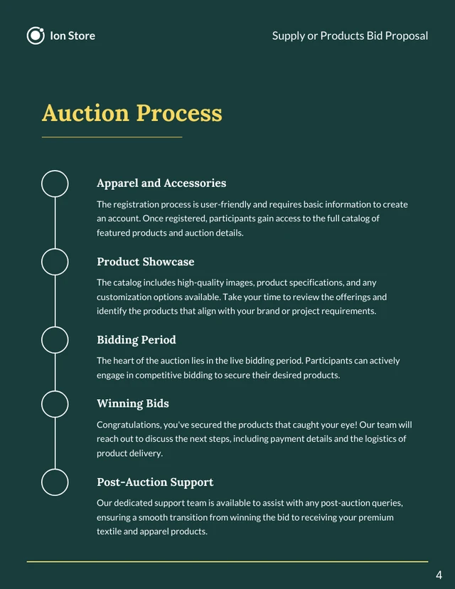 Supply or Products Bid Proposals - Page 4
