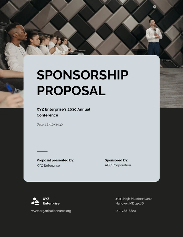 Black And Light Blue Sponsorship Proposal - Page 1
