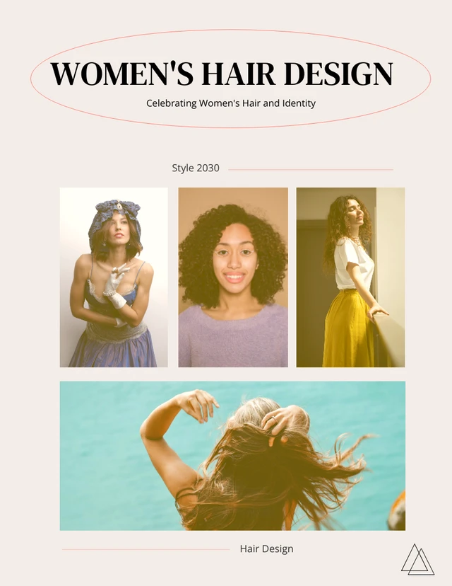 Pink Minimalist Women's Hair Design Collage Template