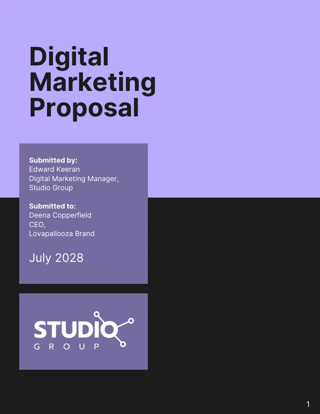 Digital Marketing Proposal Template - Page 1
