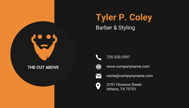 Black orange modern business card barber - Seite 2