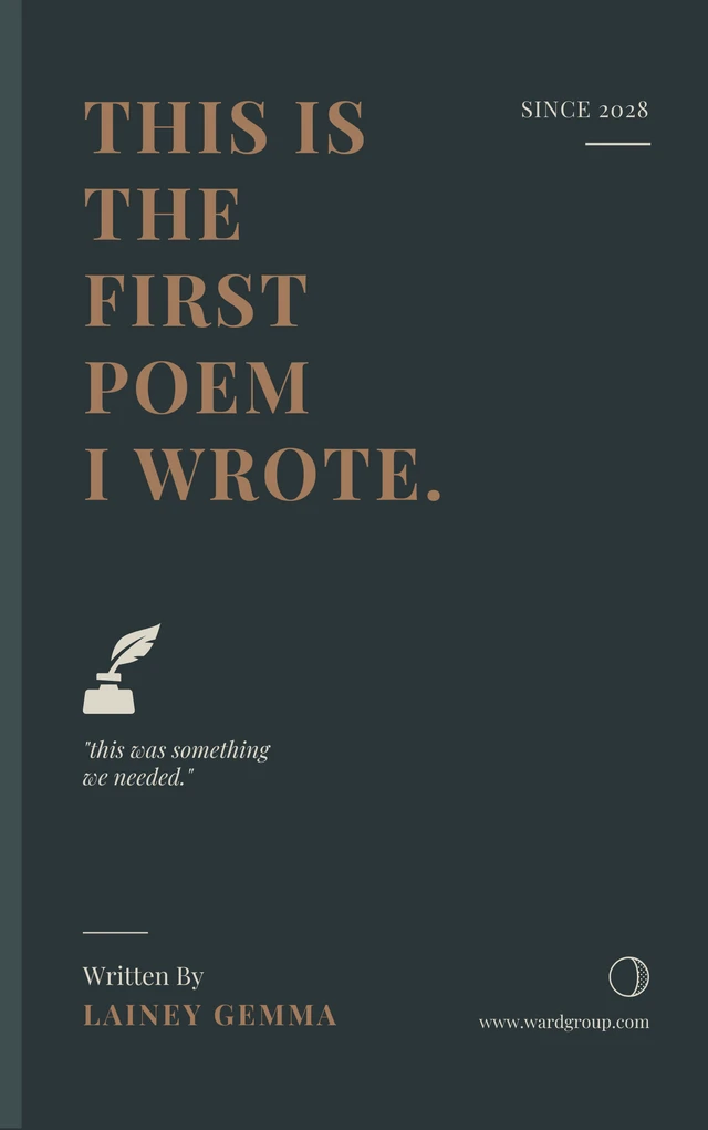 Dark Green Simple Poetry Book Cover Template