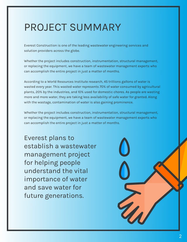 Illustrative Waste Water Treatment Project Plan - Page 2